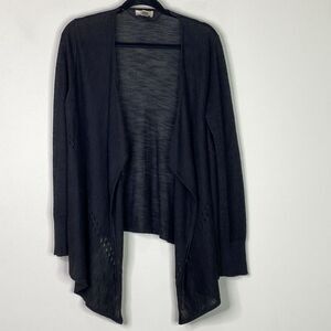 LOFT Open Front Cut Out Lightweight Ramie Cardigan Women's Size Medium